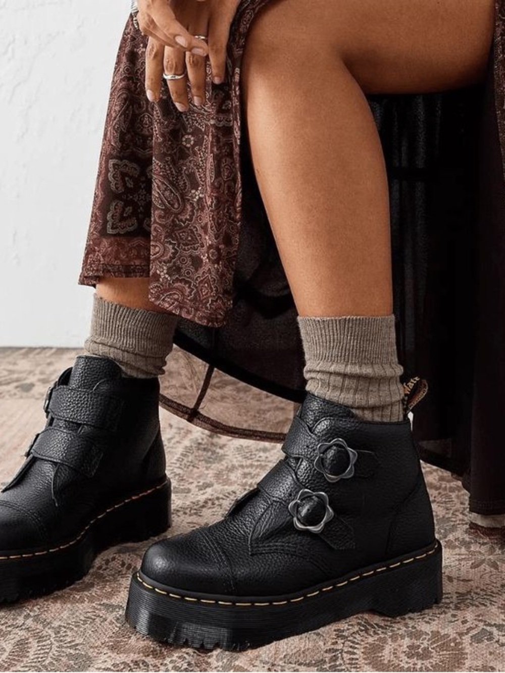 Dr. Martens Devon Flower Platform Bootie